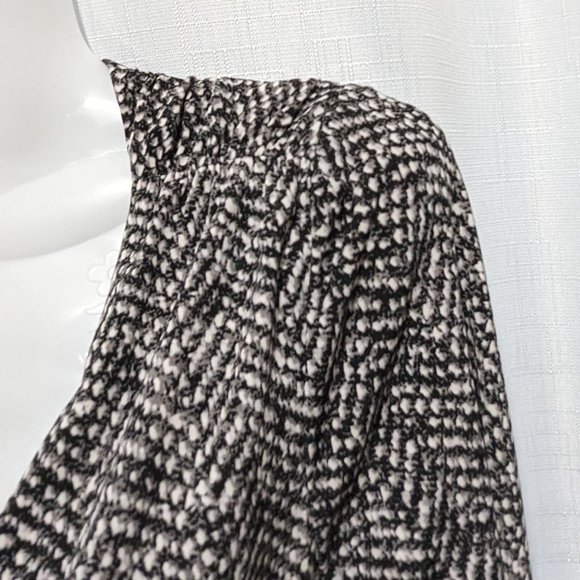 Lauren Ralph Lauren Ruched Dress 10 Black White Gray Wrap V Neckline 3/4 Sleeves - Picture 12 of 14